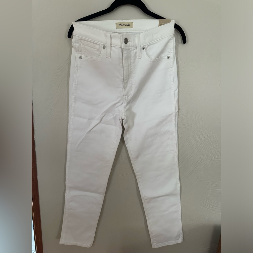 Madewell white stovepipe jeans